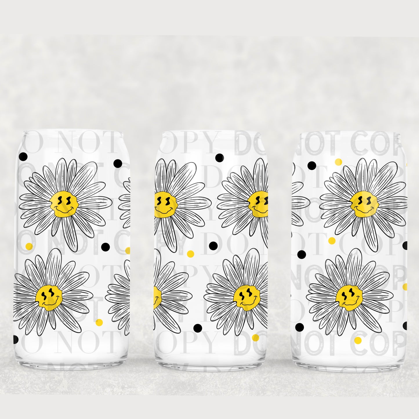 Smiley Daisies UV DTF Wrap