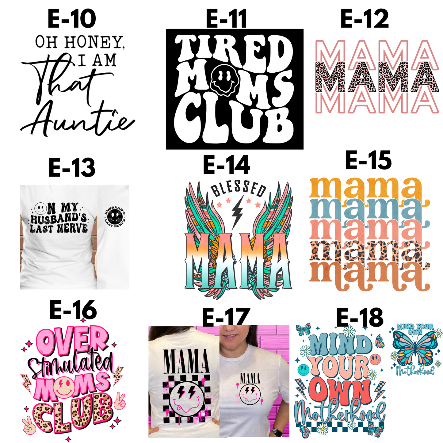 Mama, Auntie, Grandma Graphic Designs