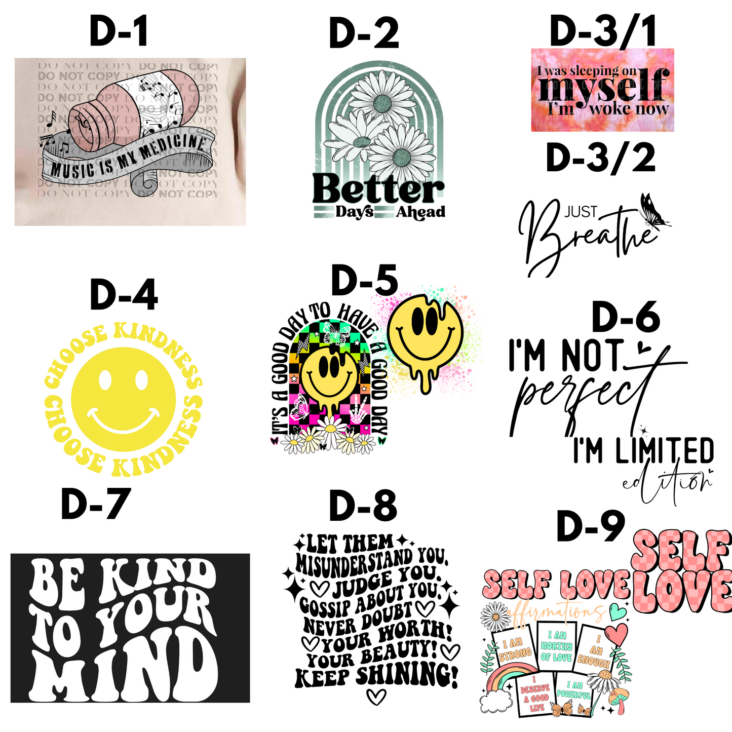 Positive, Inspirational, Motivational Graphic Designs