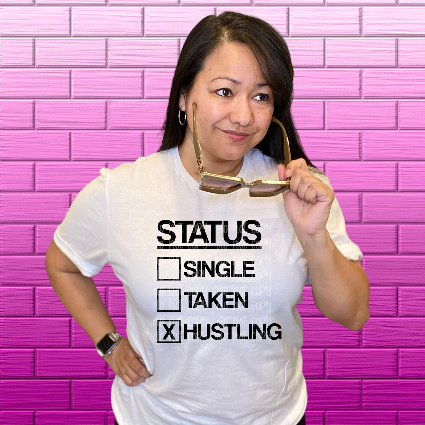 Status single taken hustling Print