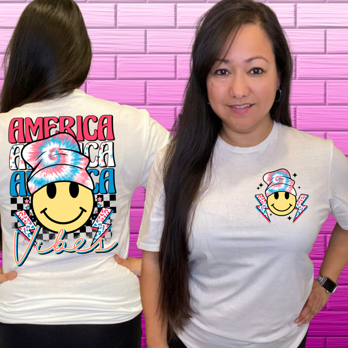 America Vibes plus pocket DTF Print