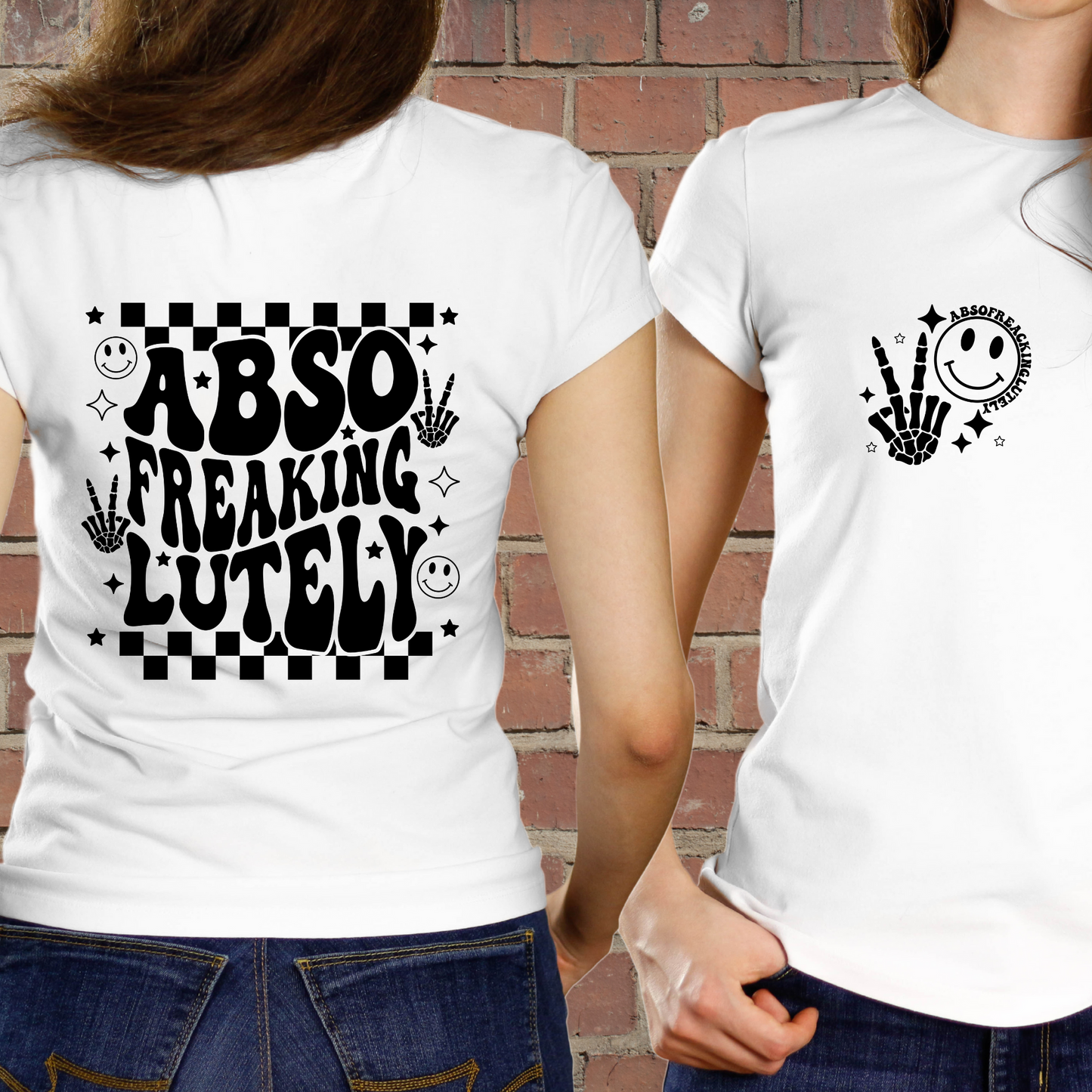 Abso Freaking Lutely w/pocket Screen Print Transfer