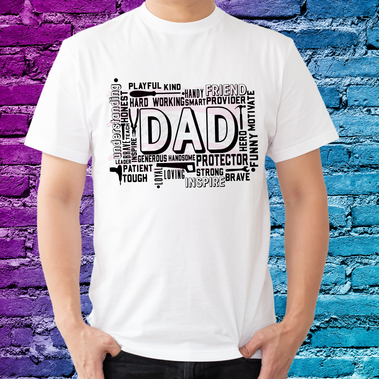 Dad Description Screen Print Transfer