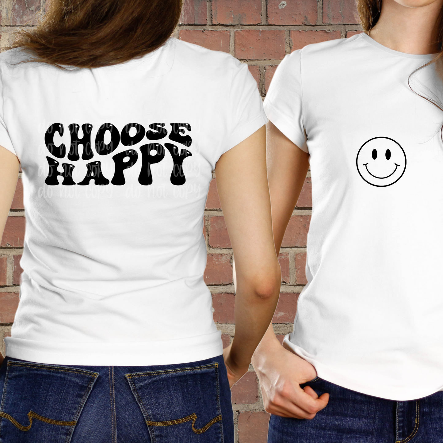Choose Happy Screen Print Transfer