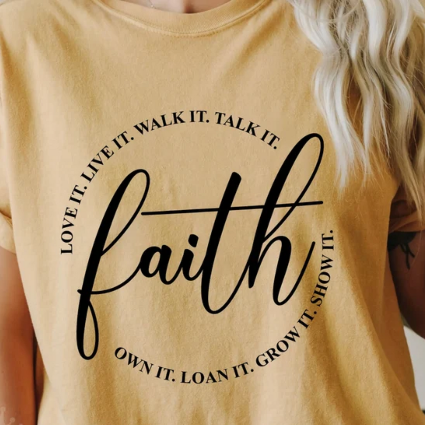Faith Love It Live It Walk It Talk It Screen Print Transfer