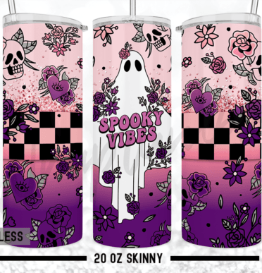 Groovy Spooky Vibes Sublimation Tumbler Wrap
