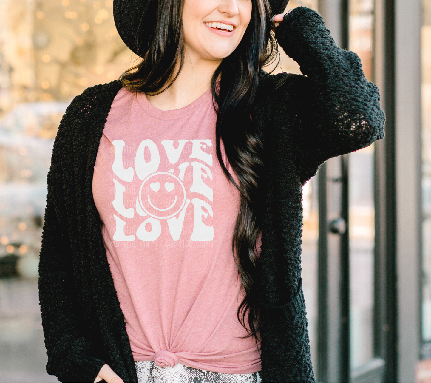 Love Heart Smiley Face Screen Print Transfer