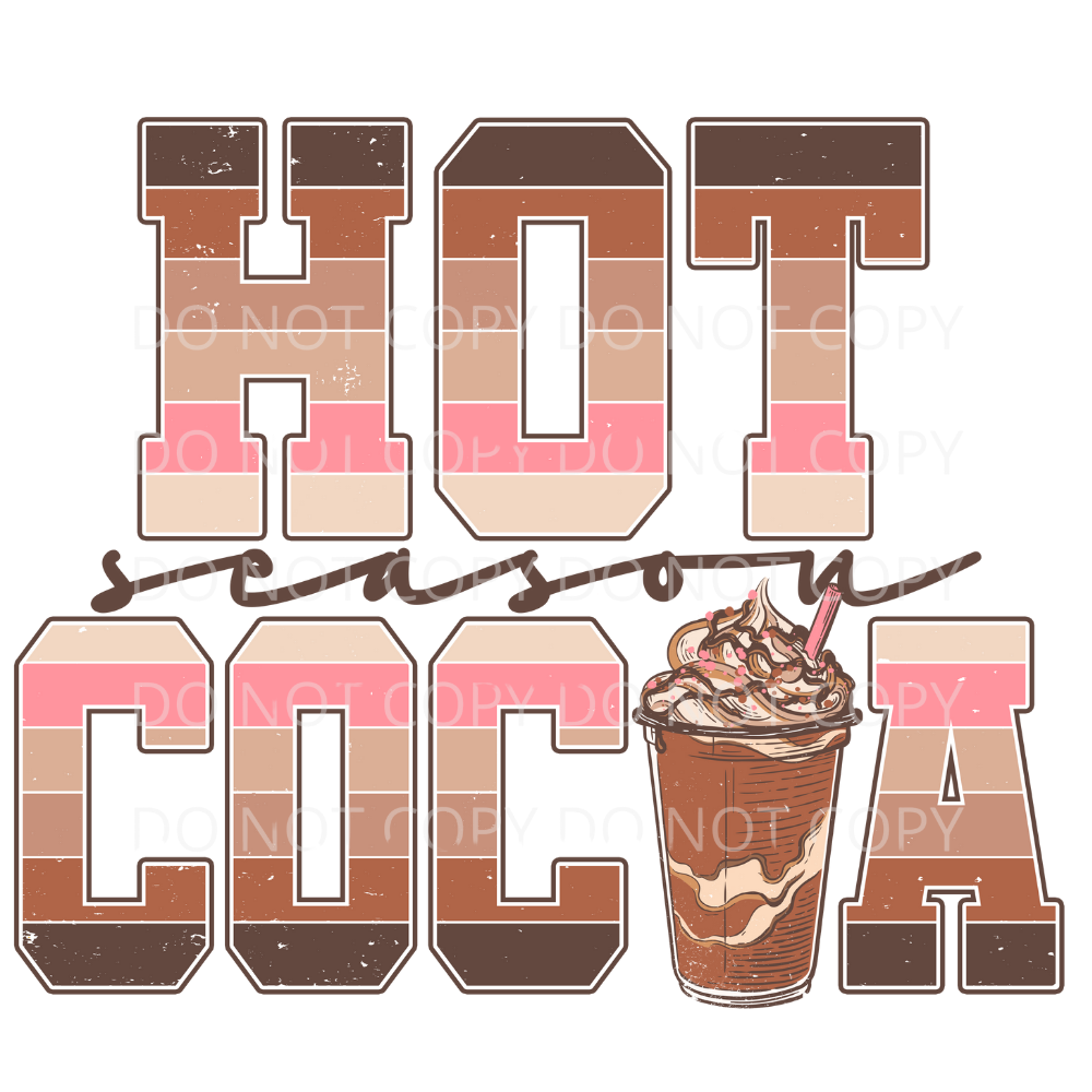 Hot Cocoa Season Retro Stripe Sublimation Transfer
