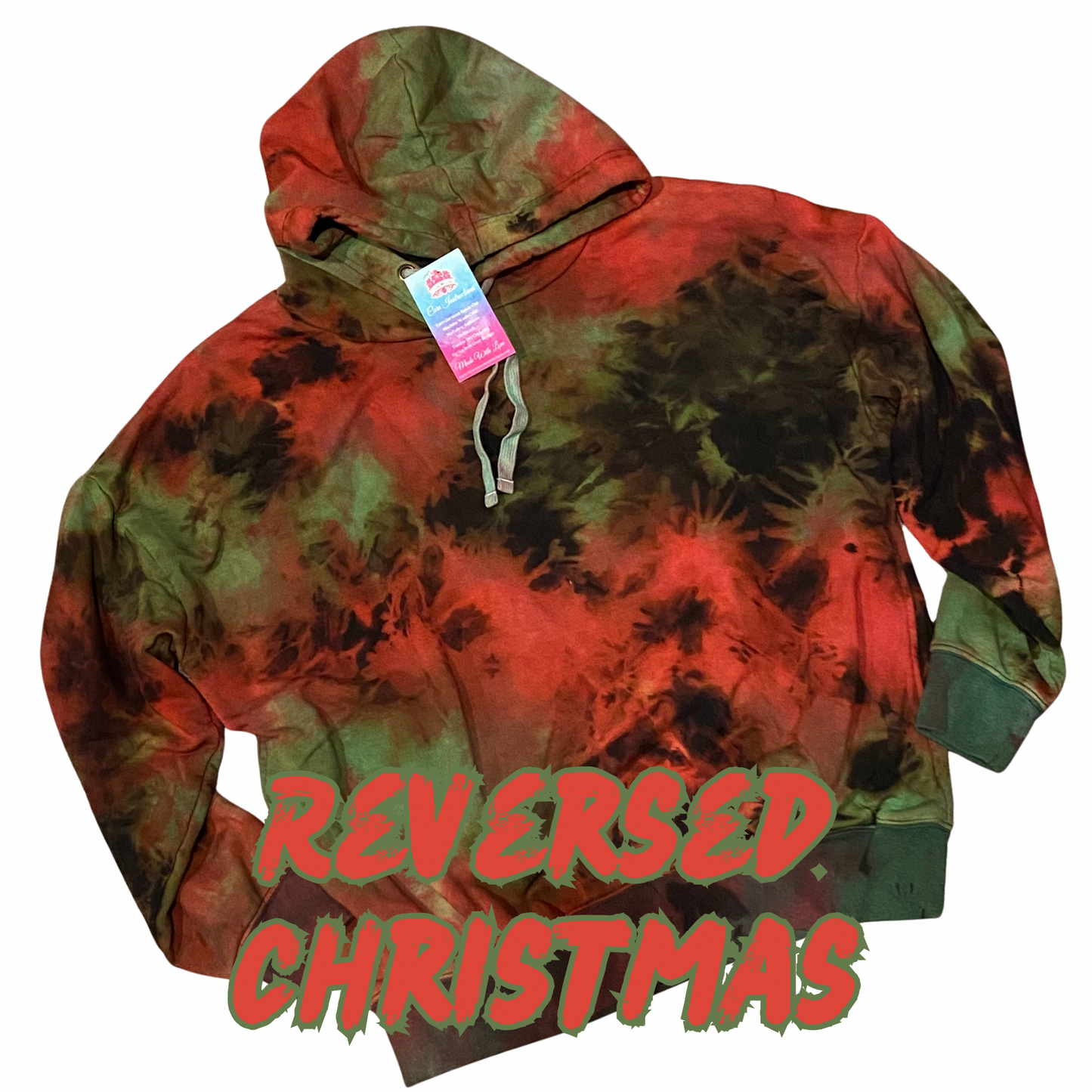 Ladies Reverse Christmas Tie Dye Hoodie