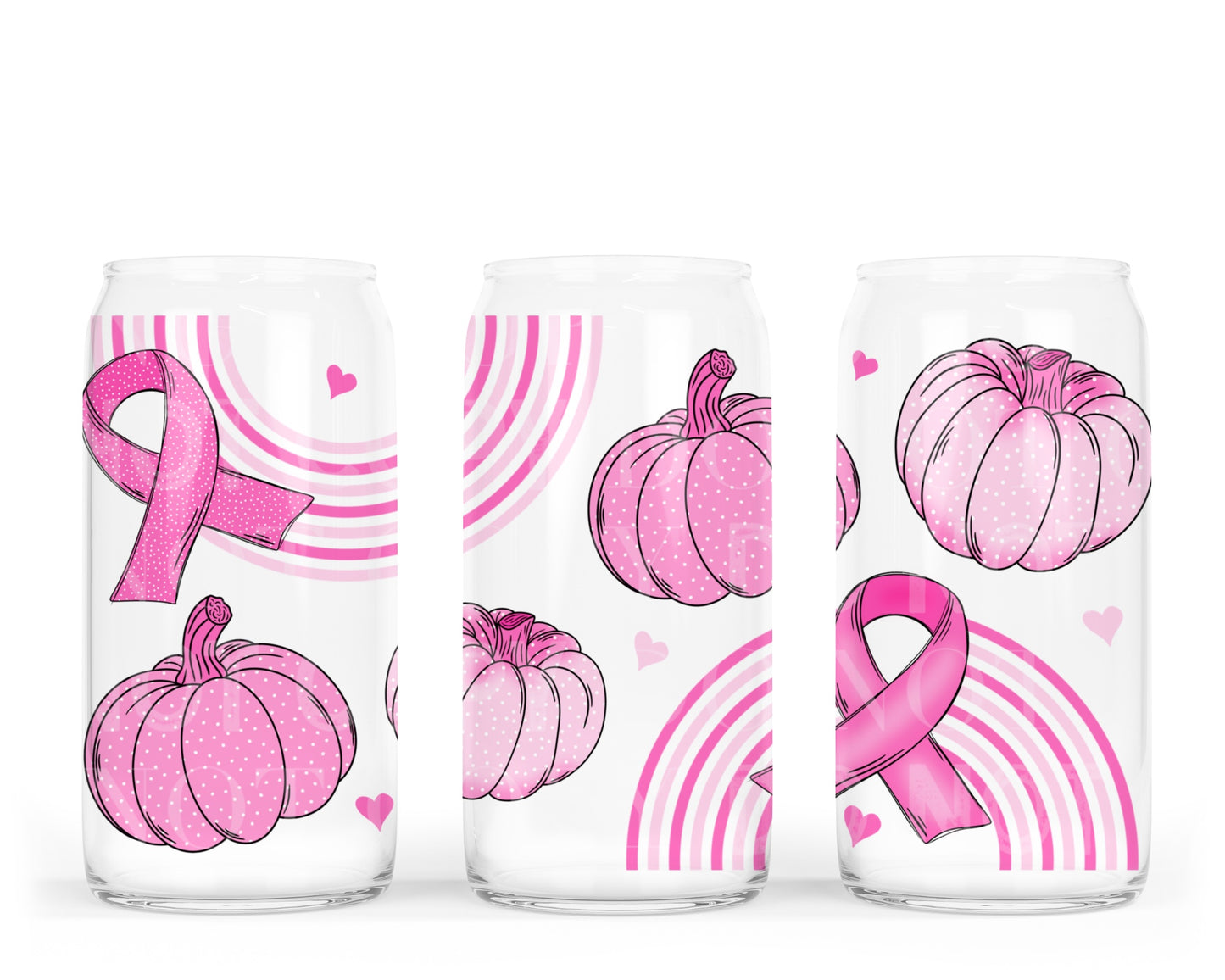 Breast Cancer Pumpkins UV DTF Wrap