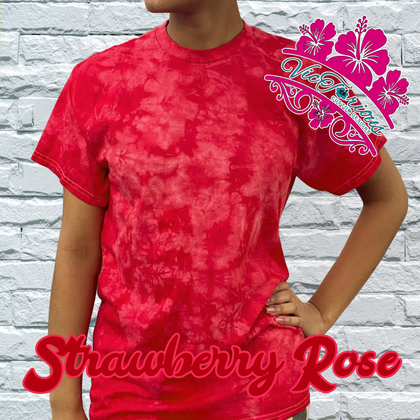Strawberry Rose Tie Dye Tshirt