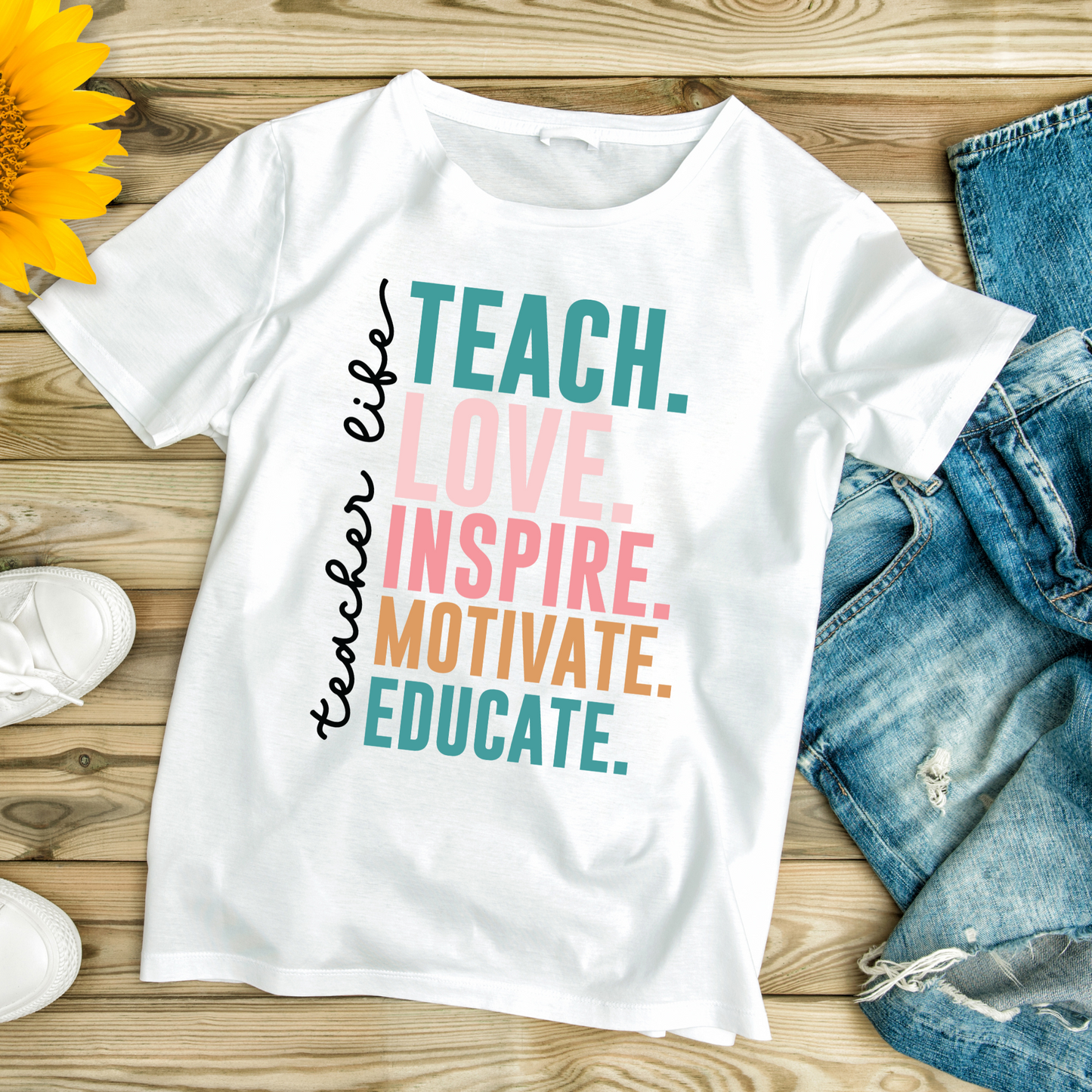 DESIGN ONLY-TSHIRT NOT INCLUDED Teacher Life DTF Print