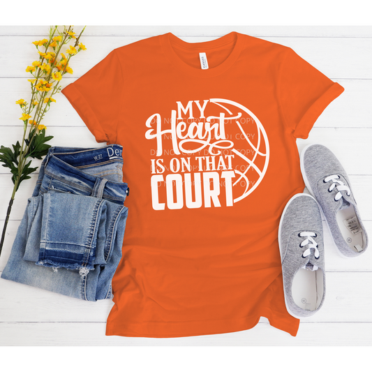 My Heart Is On That Court Screen Print Transfer