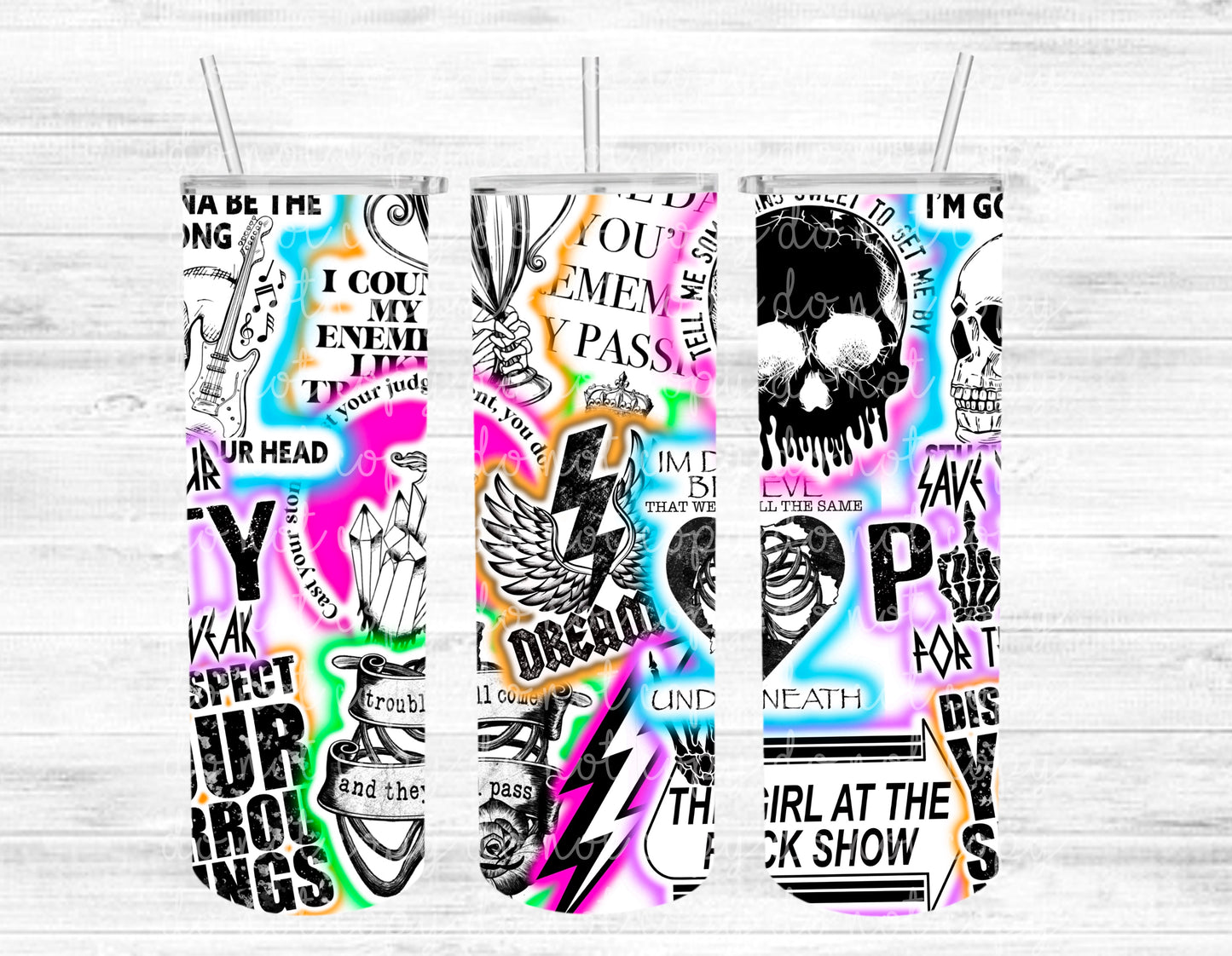 Song Lyrics Sublimation Tumbler Wrap