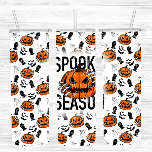 Spooky Season Pumpkin Sublimation Tumbler Wrap