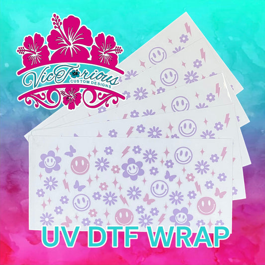 Smileys / Flowers UV DTF Wrap