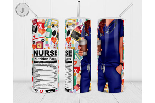 Nurse Nutritional Facts Sublimation Tumbler Wrap