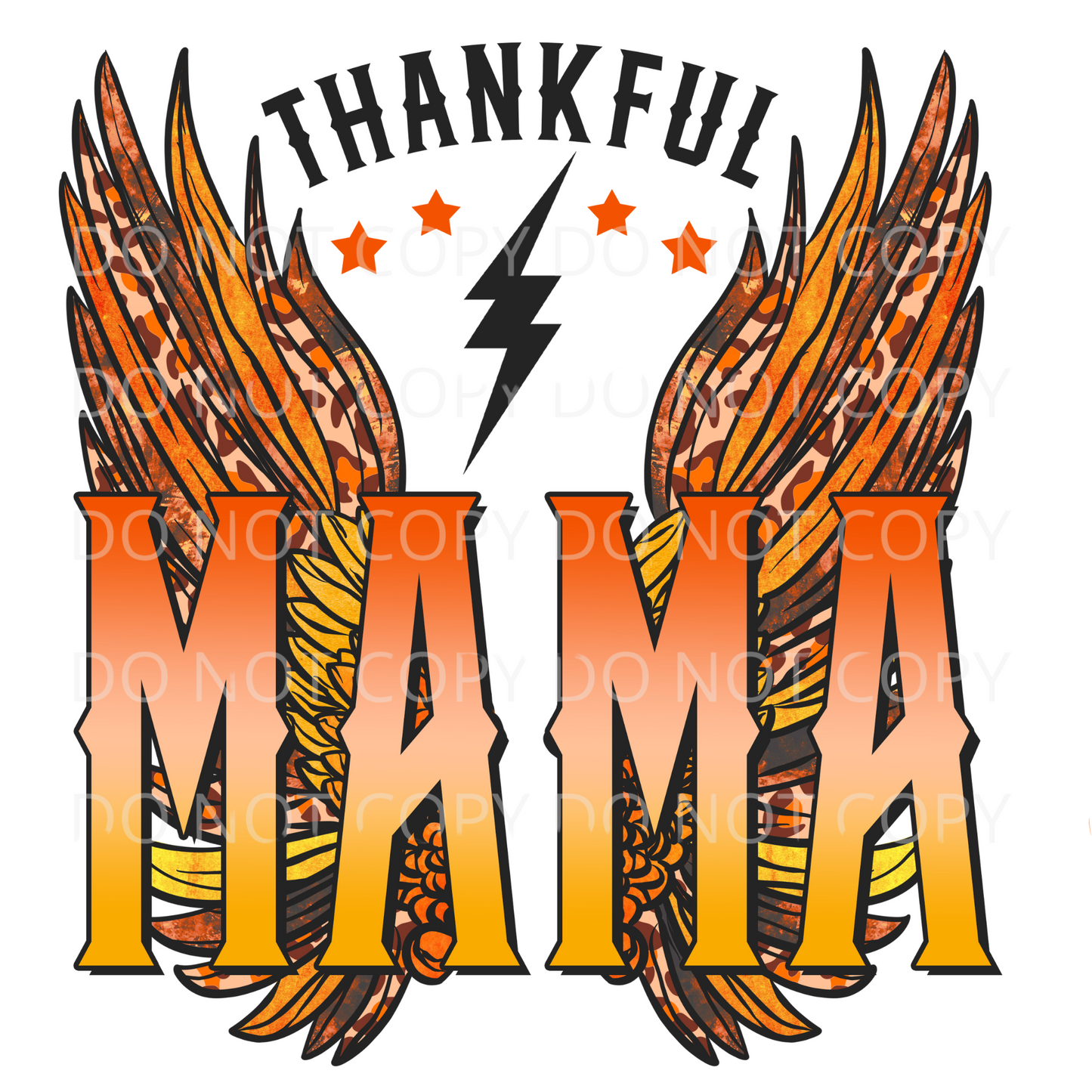 Thankful Mama Retro Wings Sublimation Transfer